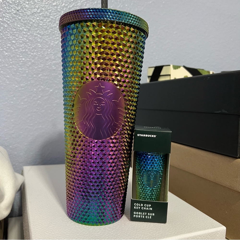 Starbucks oil slick venti cup & keychain 2023 Halloween release